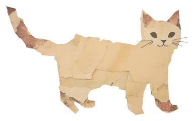 Wall Mural - PNG Cat shape ripped paper animal mammal pet.