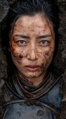 Poster - Rugged Outdoor Portrait of a Determined Young Woman