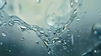 Leinwandbilder - Realistic clear water drops are ready. Rain falls on the glass
