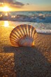 © Media Srock - A close up of a seashell on the sand