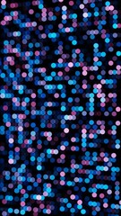Poster - Abstract 3D Structure with Pink and Purple Mesh and Neon Bokeh Background