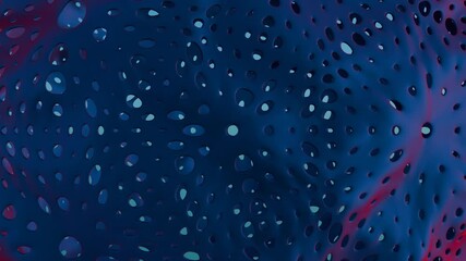 Poster - Abstract Wavy Perforated Surface with Soft Pink and Blue Gradient


