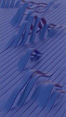 Poster - Abstract Wavy Pattern with Smooth Blue Strips on Textured Surface

