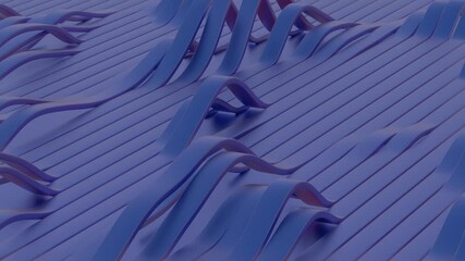 Poster - Abstract Wavy Pattern with Smooth Blue Strips on Textured Surface

