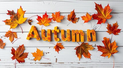 Aufkleber - autumn leaves background