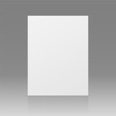 Poster - Vector realistic standing 3d magazine mockup with white blank cover isolated