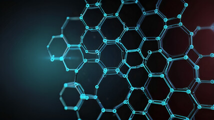 Molecular structure illustration in 3D format Background .