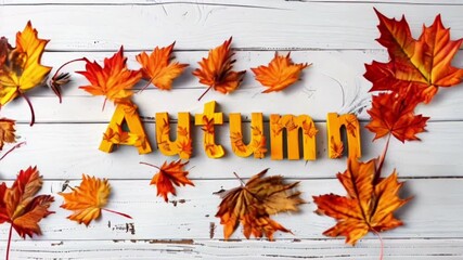 Aufkleber - autumn leaves background
