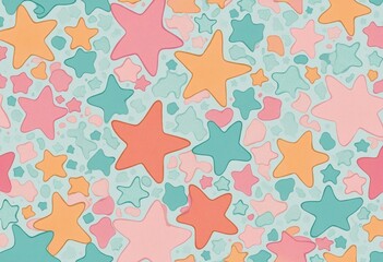 Canvas Print - Pastel Star Pattern Background