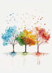 Poster - a super minimalistic childrens book of thr four seasons