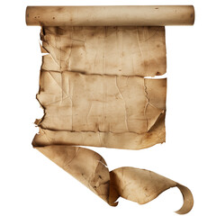 Wall Mural - isolated old parchment brown paper scroll