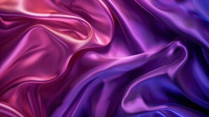 Wall Mural - Elegant folds of luxurious pink and purple satin fabric, showcasing its smooth texture and rich, vibrant colors.