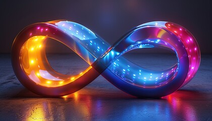 Wall Mural - 3d render of a glowing neon sign symbol glittering golden