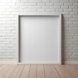 © Anastasiia Bublyk - Frame hanging on a white wall mockup. Mockup for poster, picture, painting