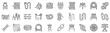 © SkyLine - Set of 30 outline icons related to wires, cables. Linear icon collection. Editable stroke. Vector illustration