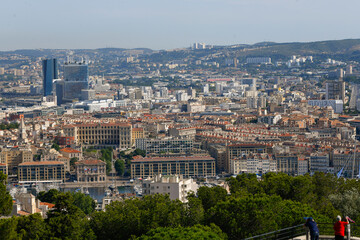 Sticker - Marseille aerial panoramic view. Marseille is the second largest city of France. High quality photo