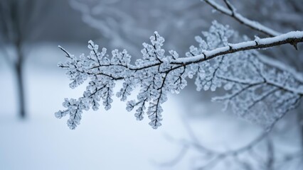 Canvas Print -  Whispers of winters touch on natures canvas