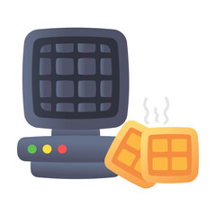 Poster - A waffle maker icon designed in flat style 