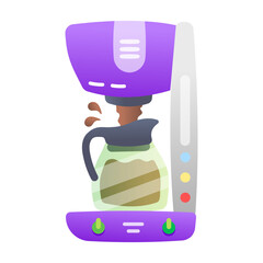 A flat style icon of coffee maker 