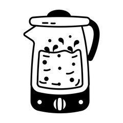 Poster - An electric kettle glyph icon 