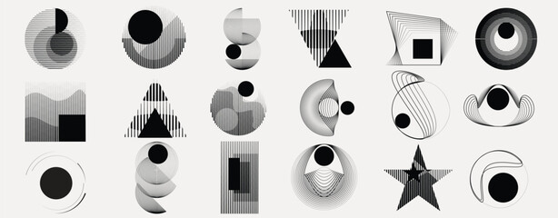 Wall Mural - Lines and dots in various Forms . Spiral Vector Illustration .Technology round. Wave Logo . Design element . Abstract Geometric shape .