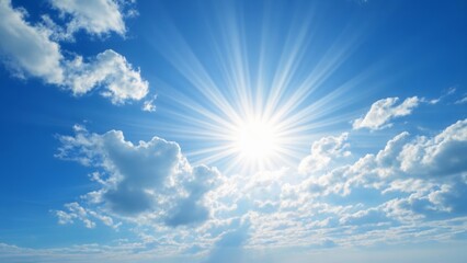bright day with a beautiful sun and clouds