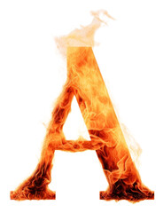 Sticker - Burning letter A bonfire glowing burning.