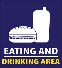 Poster - Eating and drinking area sign icon vector.eps