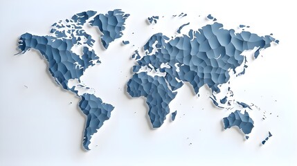 world digital outlined map background