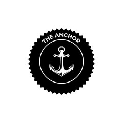 Sticker - Vintage nautical anchor logo design