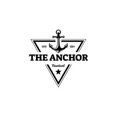 Sticker - Vintage nautical anchor logo design