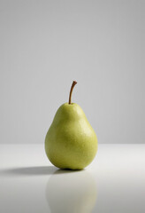 Pear, minimalist shot, food photography, clean simple background, advertising shot, volumetric light, white background