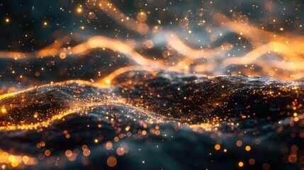 Poster - Abstract light flow representing technological evolution