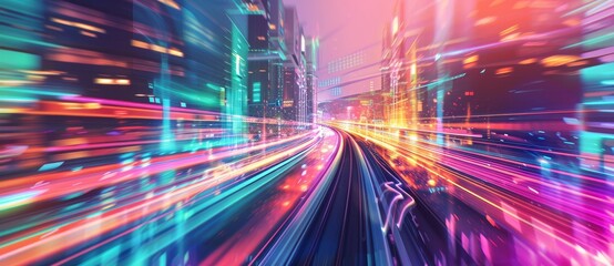 Poster - A screen with abstract motion blur from the POV of a high speed technology