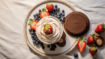 Poster - chocolate cake on a plate