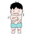 © ぽぽい - 伝染性膿痂疹（とびひ）にかかった子どものイラスト