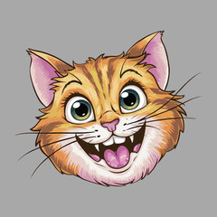  Funny smiling cat sticker