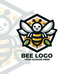 Poster - Bee Logo Design Simple Modern