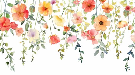 Poster - Wildflower Bouquet Watercolor Hanging