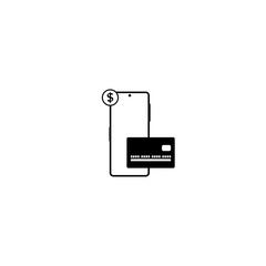 Poster - Mobile phone and credit card icon isolated on white background