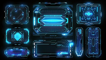 Poster - Futuristic Interface Elements Set