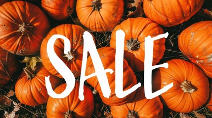 Vibrant orange pumpkin patch background, 