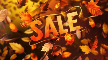 Abstract background of swirling autumn leaves in a wind, 