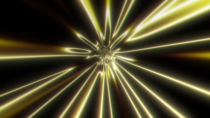 Wall Mural - yellow warped space tunnel wormhole with fluid aurora glowing edges