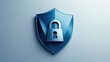 © BMMP Studio - 3d render icons of a blue shield with a lock on it