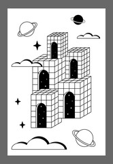 Wall Mural - Surrealism poster. Surrealism elements background.