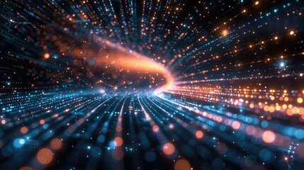 Aufkleber - Abstract particle motion in a high-tech environment