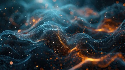 Aufkleber - Abstract particle motion in a high-tech environment