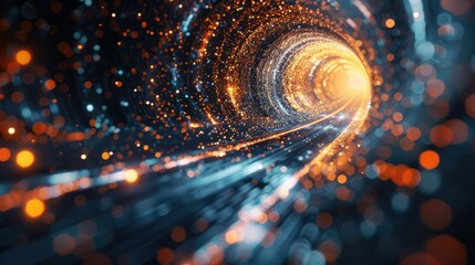 Aufkleber - Abstract particle motion in a high-tech environment