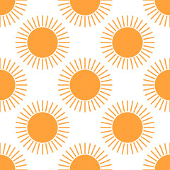 Wall Mural - Suns seamless pattern. Vector illustration.